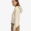 Sudadera con capucha corta y cremallera de algodón orgánico - Blanco marfil
