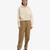 Sudadera con capucha corta y cremallera de algodón orgánico - Blanco marfil