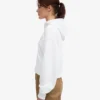 Sudadera con capucha corta y cremallera de algodón orgánico - Blanco óptico