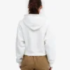 Sudadera con capucha corta y cremallera de algodón orgánico - Blanco óptico