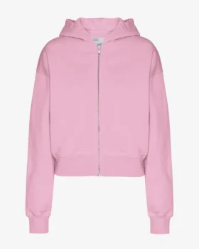 Sudadera con capucha corta y cremallera de algodón orgánico - Flor de cerezo