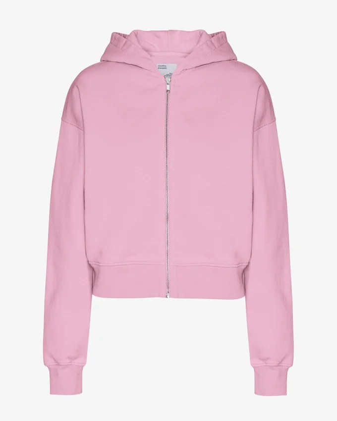 Sudadera con capucha corta y cremallera de algodón orgánico - Flor de cerezo