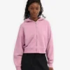 Sudadera con capucha corta y cremallera de algodón orgánico - Flor de cerezo