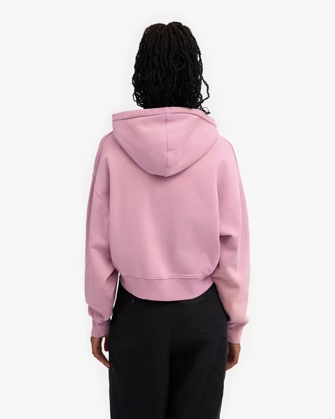 Sudadera con capucha corta y cremallera de algodón orgánico - Flor de cerezo
