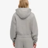 Sudadera con capucha corta y cremallera de algodón orgánico - Gris jaspeado