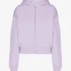 Sudadera con capucha corta y cremallera de algodón orgánico - Lavanda suave