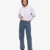 Sudadera con capucha corta y cremallera de algodón orgánico - Lavanda suave