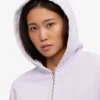 Sudadera con capucha corta y cremallera de algodón orgánico - Lavanda suave