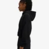Sudadera con capucha corta y cremallera de algodón orgánico - Negro intenso