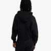 Sudadera con capucha corta y cremallera de algodón orgánico - Negro intenso