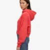 Sudadera con capucha corta y cremallera de algodón orgánico - Rojo mandarina