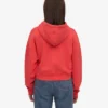Sudadera con capucha corta y cremallera de algodón orgánico - Rojo mandarina