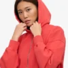 Sudadera con capucha corta y cremallera de algodón orgánico - Rojo mandarina