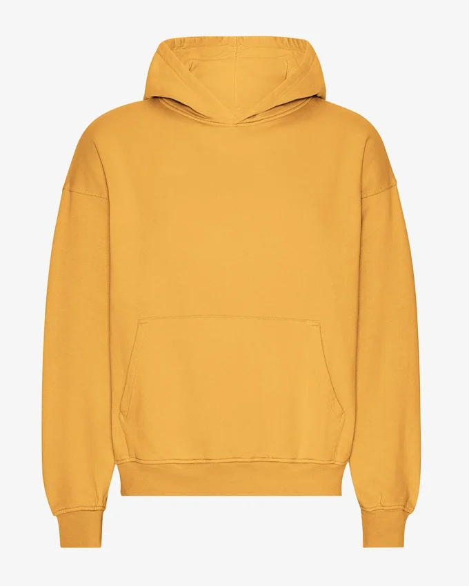 Sudadera con capucha extragrande de algodón orgánico - Amarillo quemado