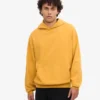 Sudadera con capucha extragrande de algodón orgánico - Amarillo quemado