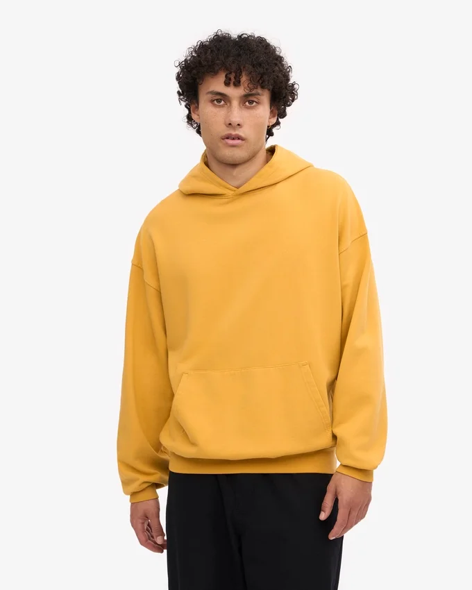 Sudadera con capucha extragrande de algodón orgánico - Amarillo quemado