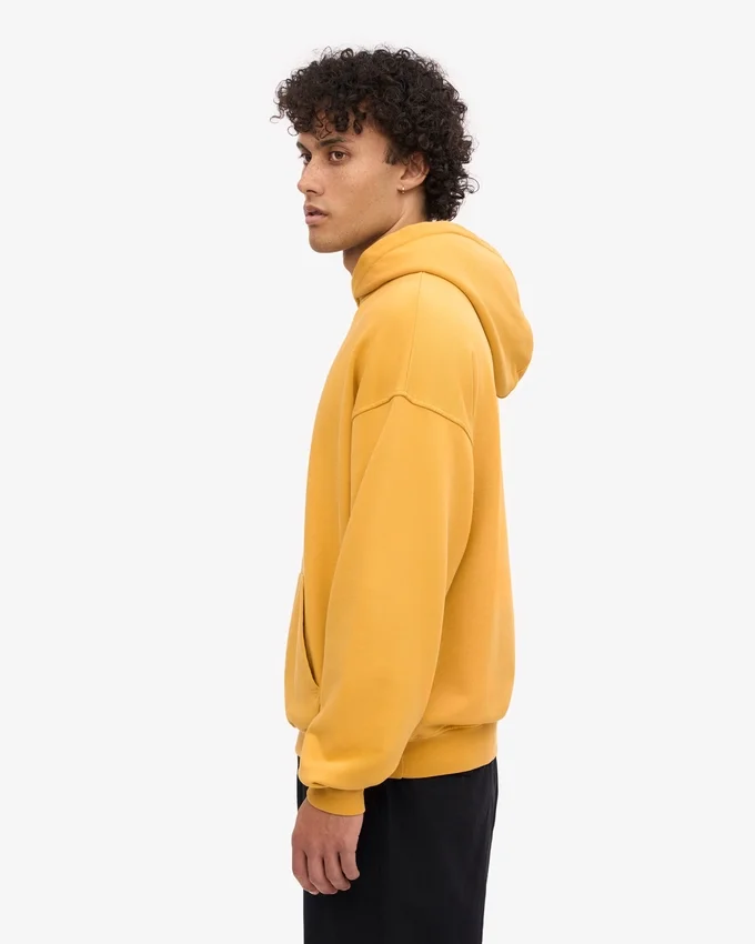 Sudadera con capucha extragrande de algodón orgánico - Amarillo quemado