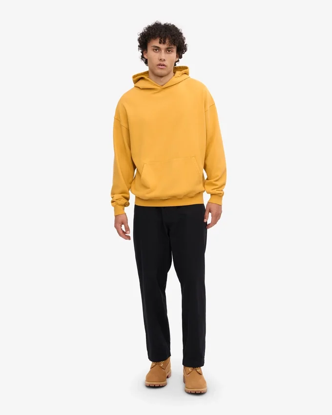 Sudadera con capucha extragrande de algodón orgánico - Amarillo quemado
