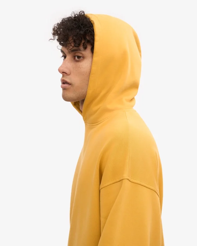 Sudadera con capucha extragrande de algodón orgánico - Amarillo quemado
