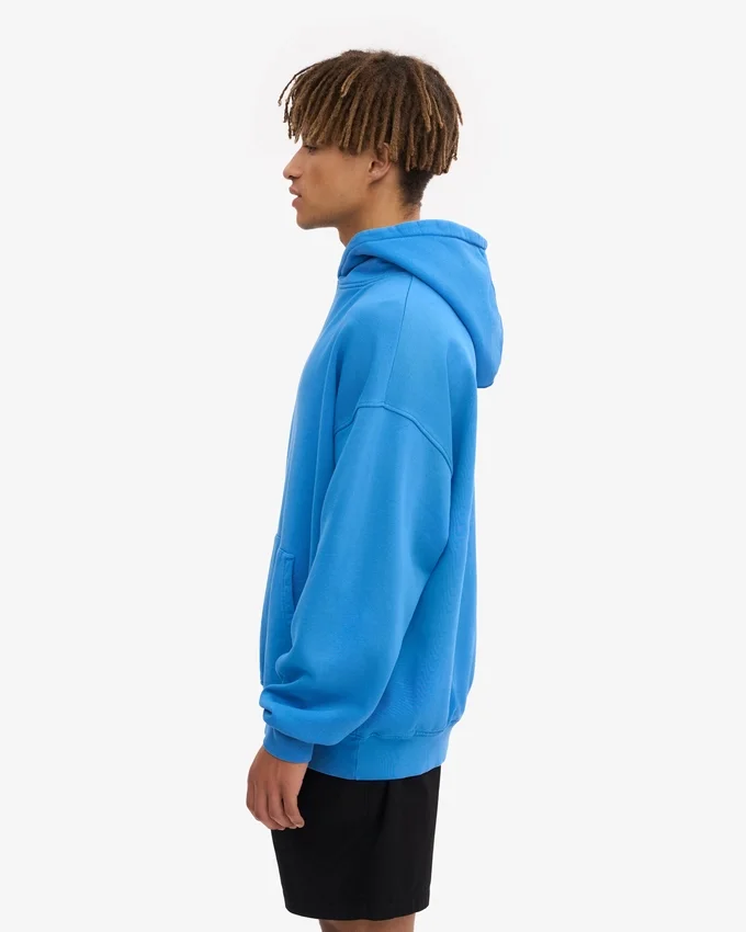 Sudadera con capucha extragrande de algodón orgánico - Azul Pacífico