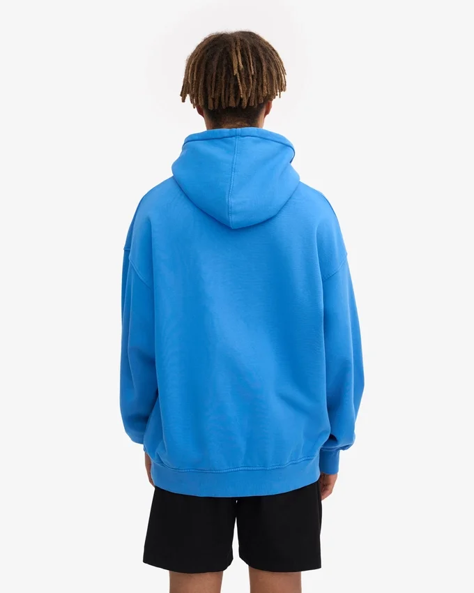 Sudadera con capucha extragrande de algodón orgánico - Azul Pacífico