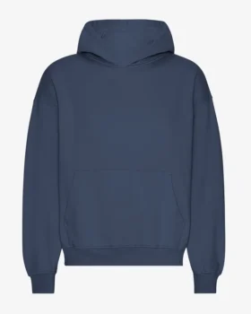 Sudadera con capucha extragrande de algodón orgánico - Azul petróleo