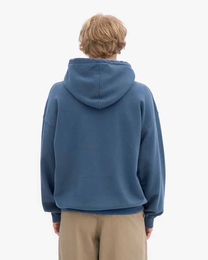 Sudadera con capucha extragrande de algodón orgánico - Azul petróleo