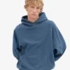 Sudadera con capucha extragrande de algodón orgánico - Azul petróleo