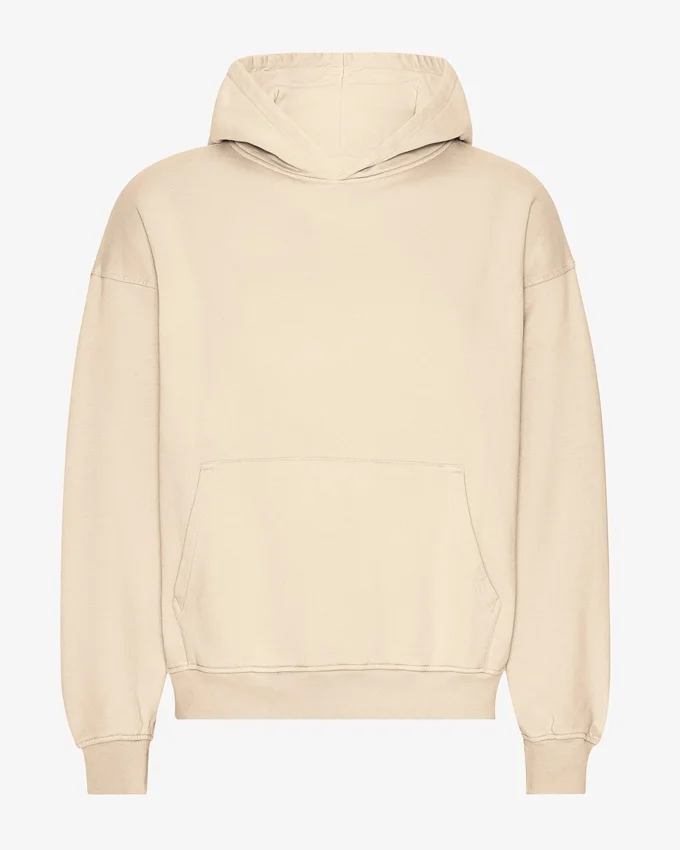 Sudadera con capucha extragrande de algodón orgánico - Blanco marfil