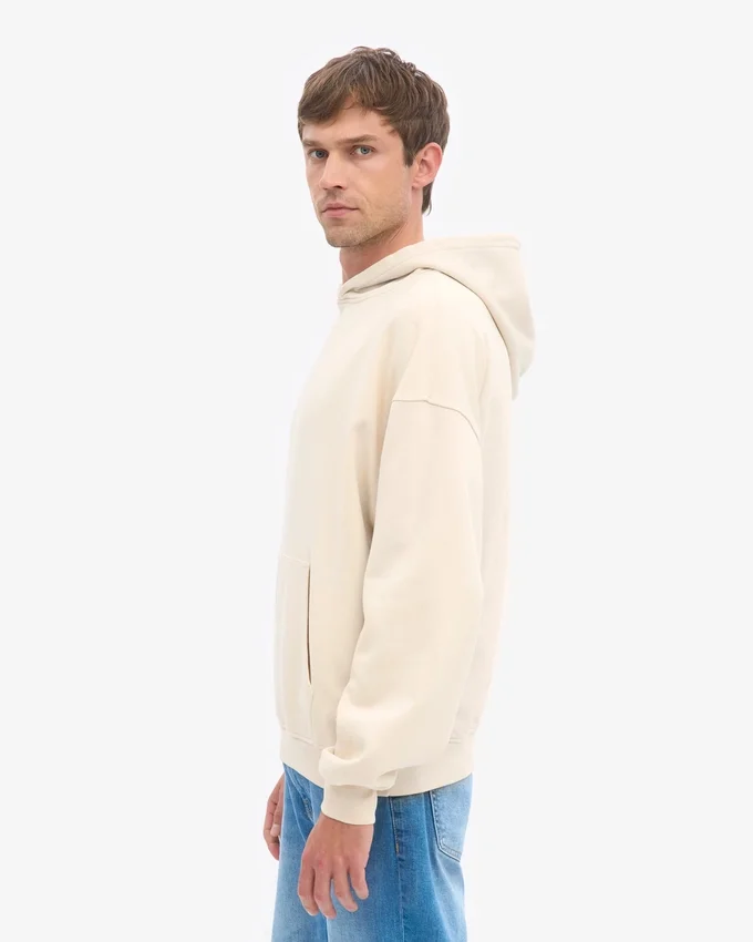 Sudadera con capucha extragrande de algodón orgánico - Blanco marfil