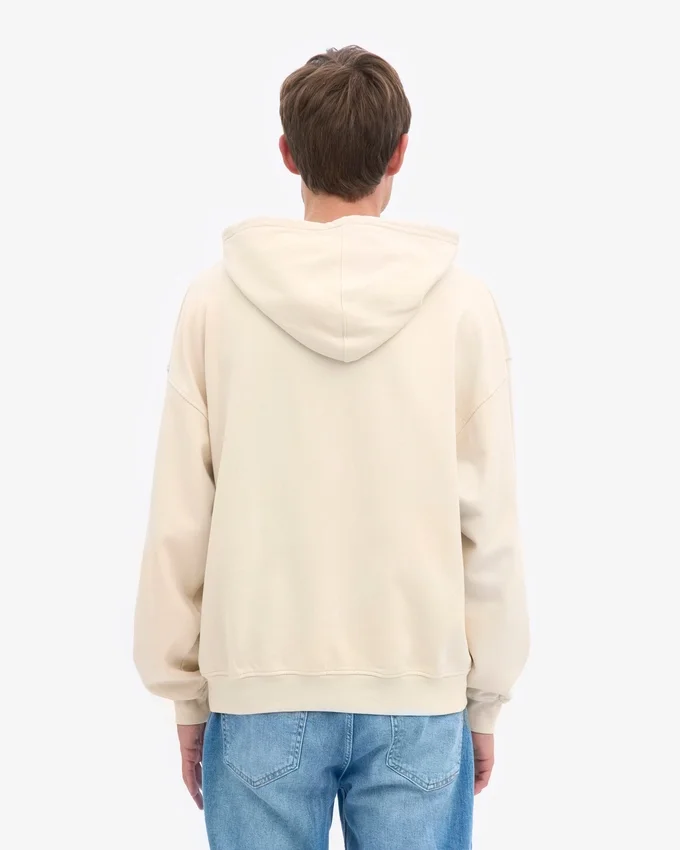Sudadera con capucha extragrande de algodón orgánico - Blanco marfil