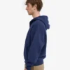 Sudadera con capucha extragrande de algodón orgánico con cremallera - Azul marino