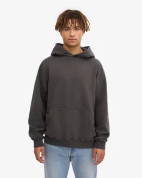 Sudadera con capucha extragrande de algodón orgánico – Gris lava