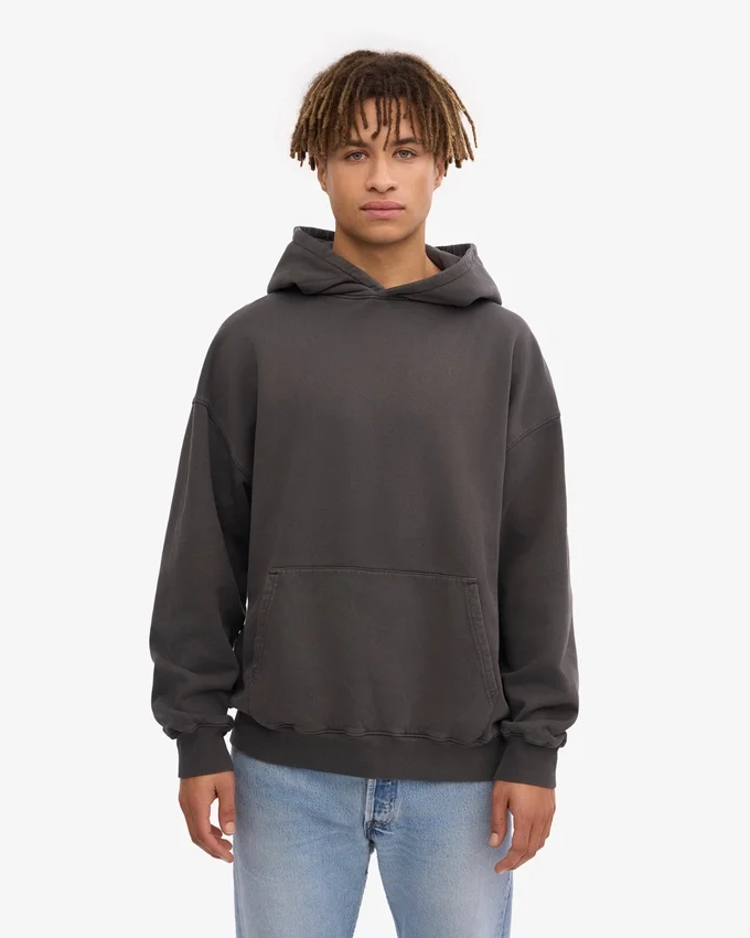 Sudadera con capucha extragrande de algodón orgánico - Gris lava