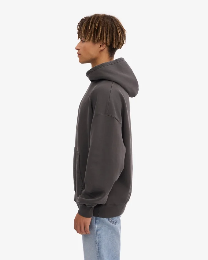 Sudadera con capucha extragrande de algodón orgánico - Gris lava