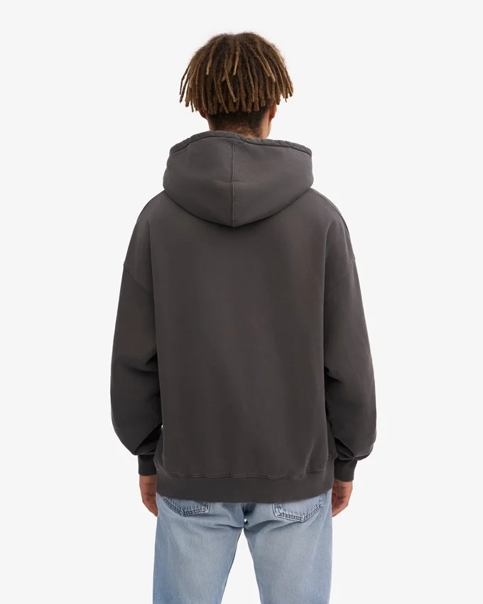Sudadera con capucha extragrande de algodón orgánico - Gris lava