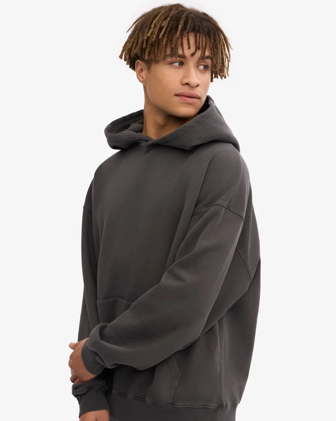 Sudadera con capucha extragrande de algodón orgánico - Gris lava