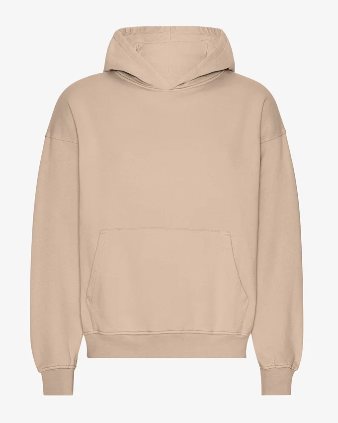 Sudadera con capucha extragrande de algodón orgánico - Gris ostra