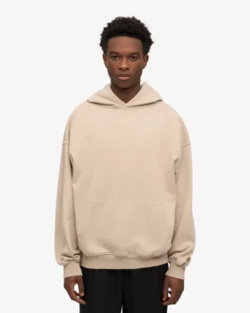 Sudadera con capucha extragrande de algodón orgánico – Gris ostra