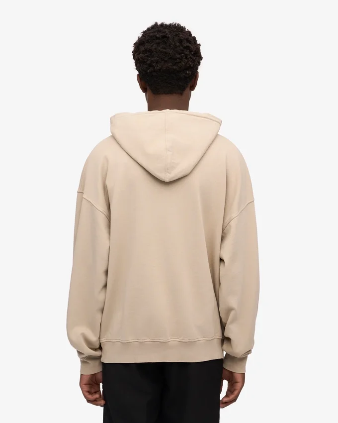 Sudadera con capucha extragrande de algodón orgánico - Gris ostra