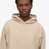 Sudadera con capucha extragrande de algodón orgánico - Gris ostra