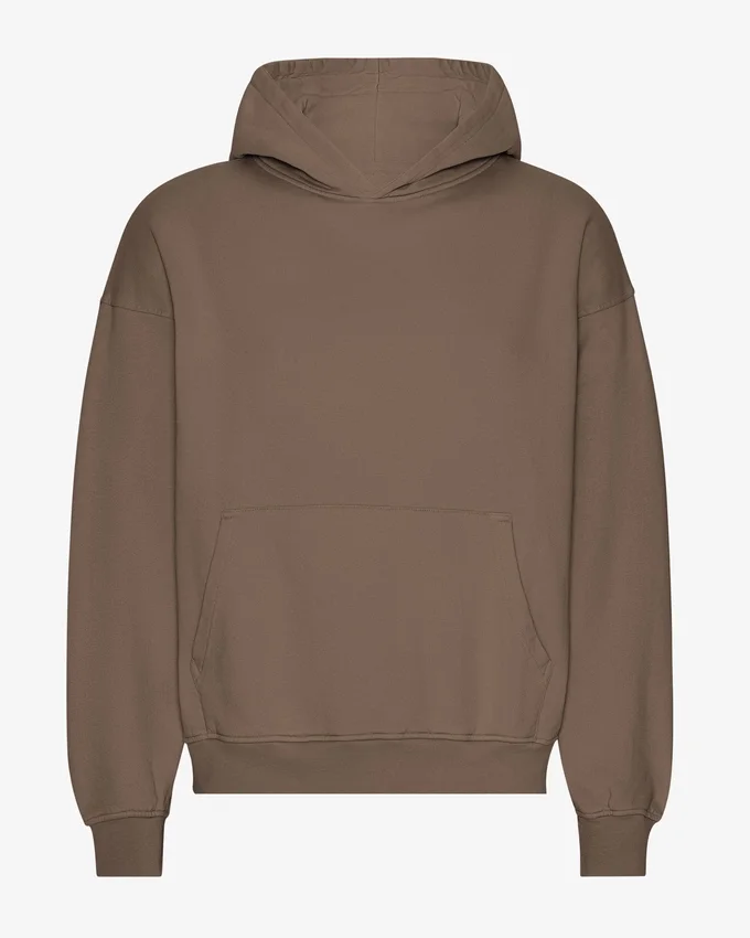 Sudadera con capucha extragrande de algodón orgánico - Marrón cedro