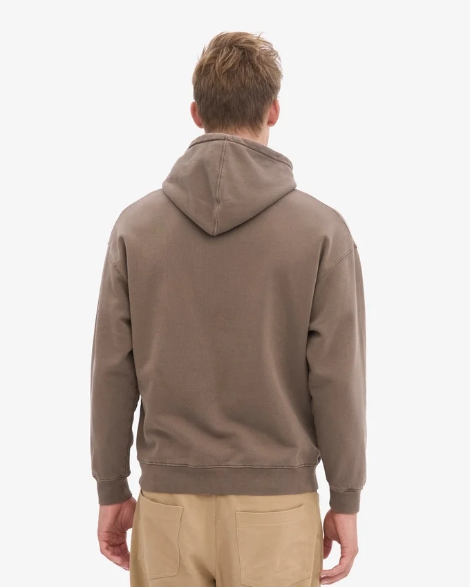 Sudadera con capucha extragrande de algodón orgánico - Marrón cedro