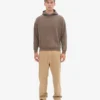 Sudadera con capucha extragrande de algodón orgánico - Marrón cedro