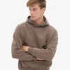 Sudadera con capucha extragrande de algodón orgánico - Marrón cedro