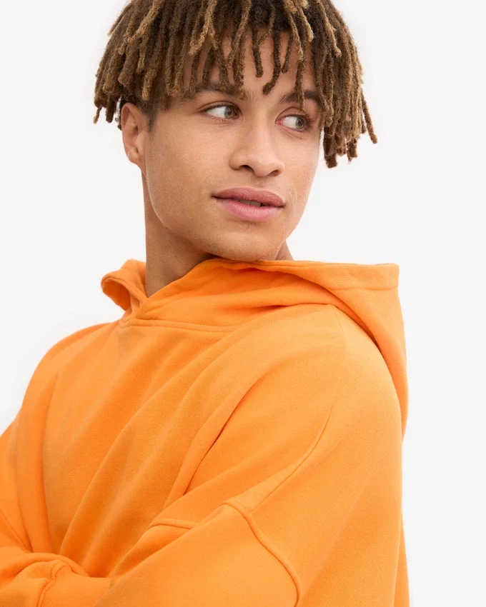 Sudadera con capucha extragrande de algodón orgánico - Naranja soleado