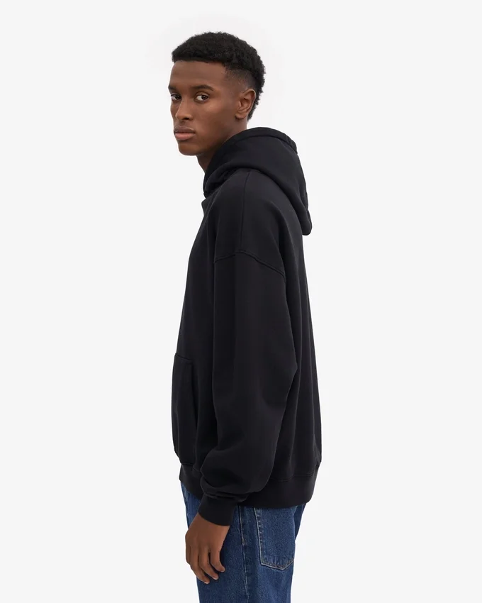 Sudadera con capucha extragrande de algodón orgánico - Negro intenso