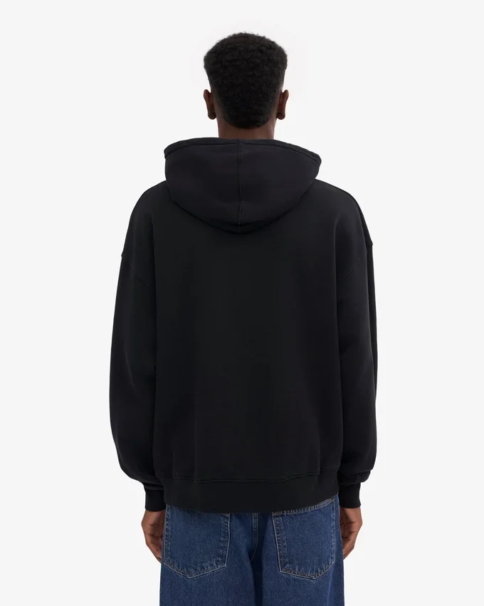 Sudadera con capucha extragrande de algodón orgánico - Negro intenso