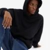 Sudadera con capucha extragrande de algodón orgánico - Negro intenso
