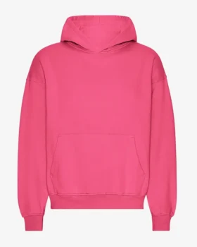 Sudadera con capucha extragrande de algodón orgánico - Rosa chicle